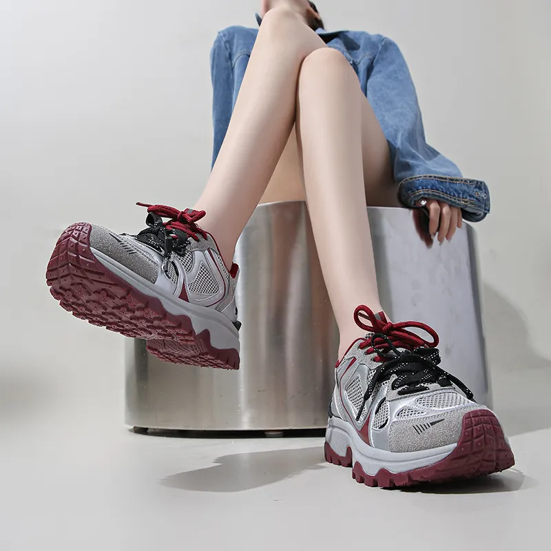 BOLE Slip Resistant And Breathable Low Top Chunky Sneakers Women's-9