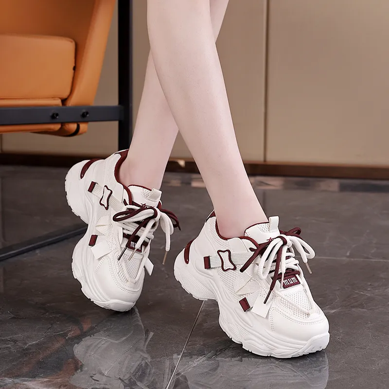 BOLE Slip Resistant And Breathable Low Top Chunky Sneakers Women's-1
