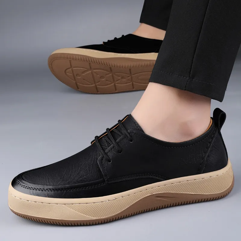 BOLE Men's Casual Shoes Men Low Top Black/Khaki/Brown-5