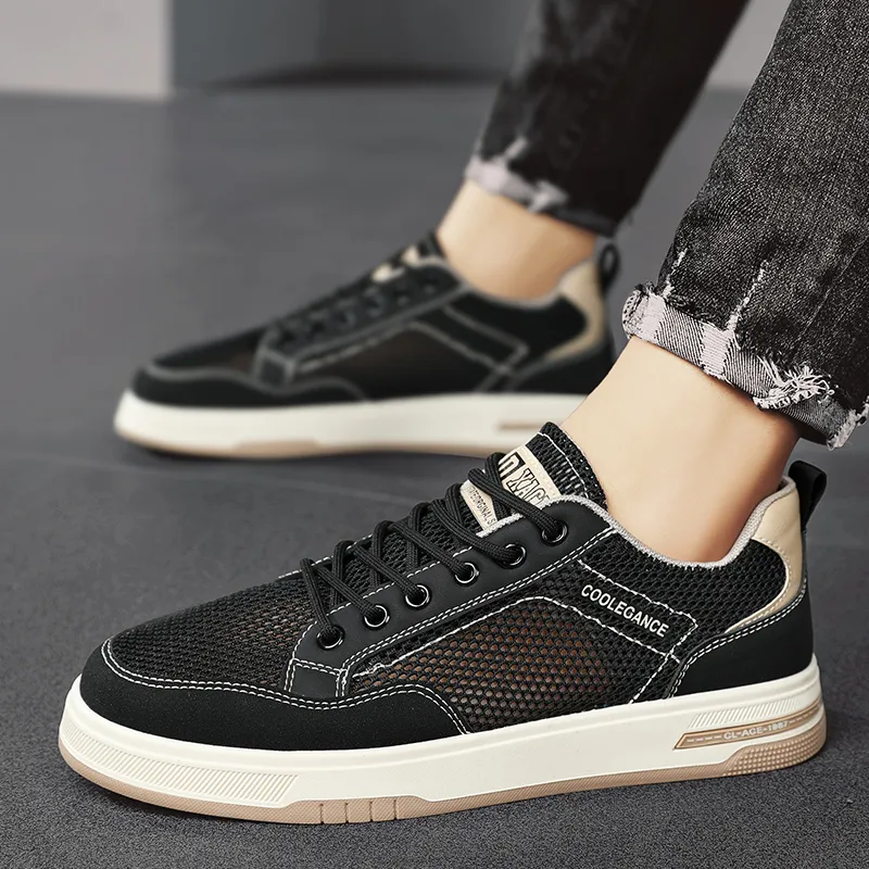BOLE Skateboard Shoes Men Low Top Black/White/Khaki-1