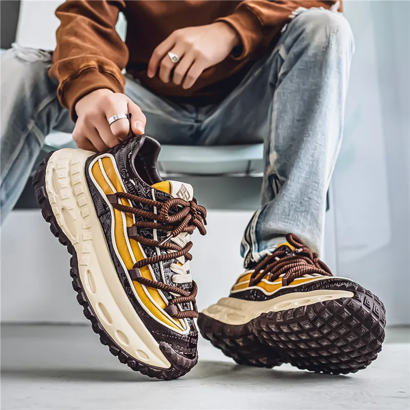BOLE Slip Resistant Low Top Chunky Sneakers Men's-13