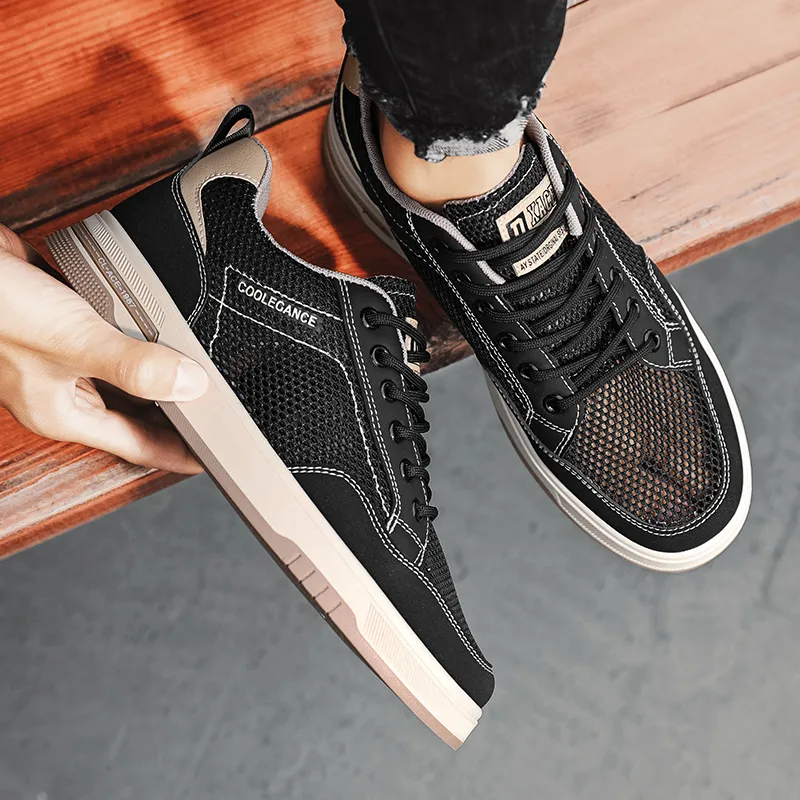 BOLE Skateboard Shoes Men Low Top Black/White/Khaki-3