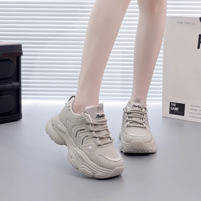 BOLE Slip Resistant And Breathable Low Top Chunky Sneakers Women's-7
