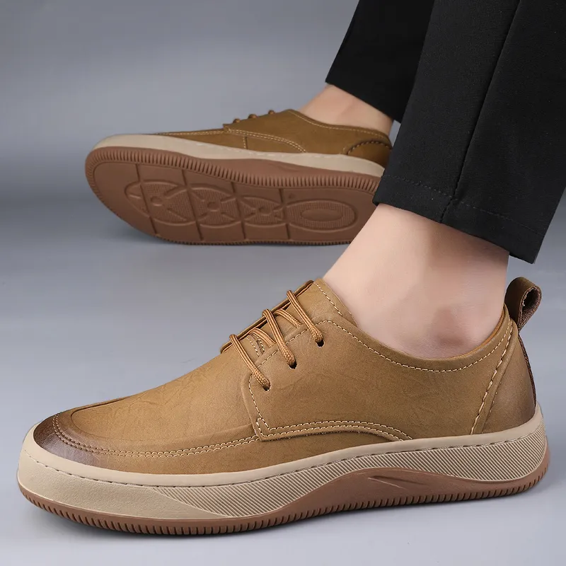 BOLE Men's Casual Shoes Men Low Top Black/Khaki/Brown-11