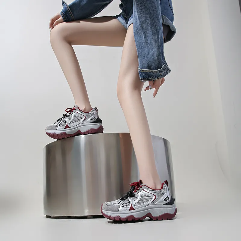 BOLE Slip Resistant And Breathable Low Top Chunky Sneakers Women's-6