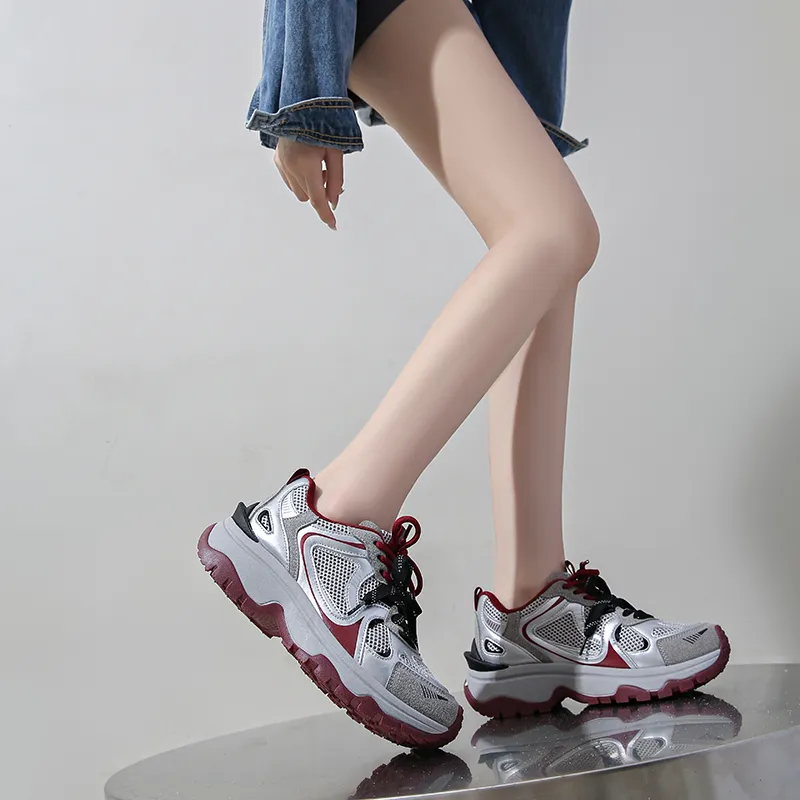 BOLE Slip Resistant And Breathable Low Top Chunky Sneakers Women's-7