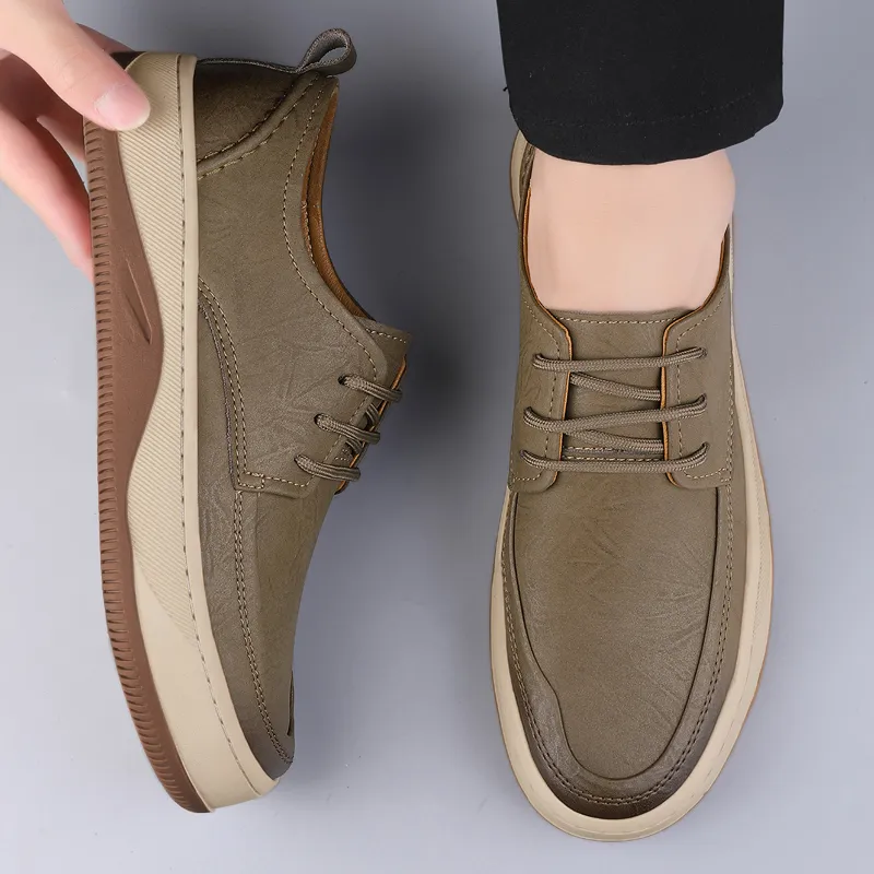 BOLE Men's Casual Shoes Men Low Top Black/Khaki/Brown-14