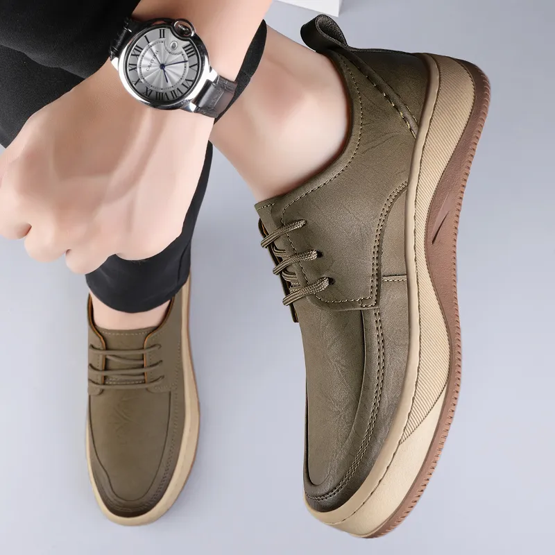 BOLE Men's Casual Shoes Men Low Top Black/Khaki/Brown-16