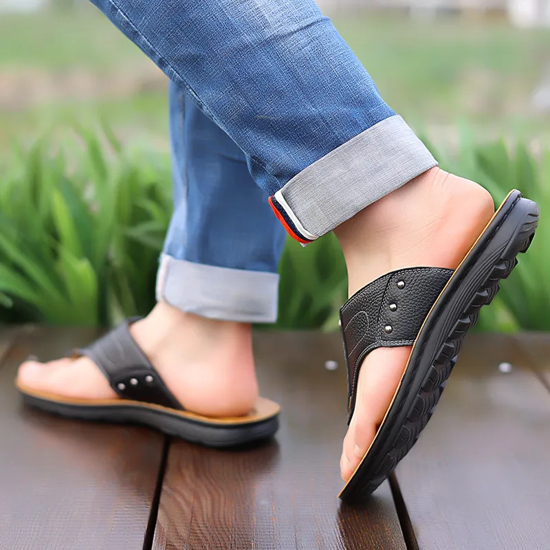 BOLE Abrasion Resistant Slip Resistant Flip Flops Men's-3