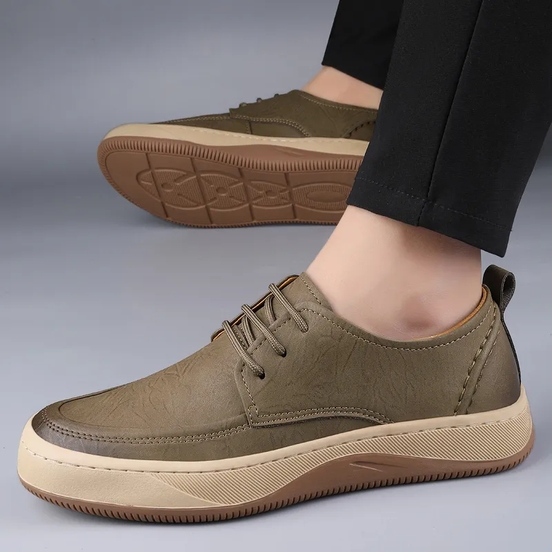 BOLE Men's Casual Shoes Men Low Top Black/Khaki/Brown-17