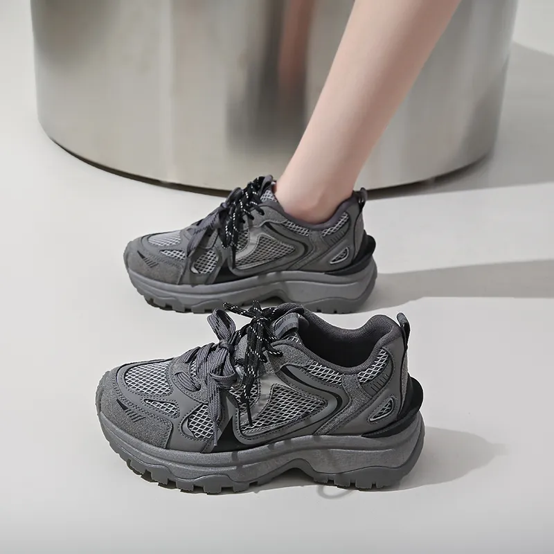 BOLE Slip Resistant And Breathable Low Top Chunky Sneakers Women's-1