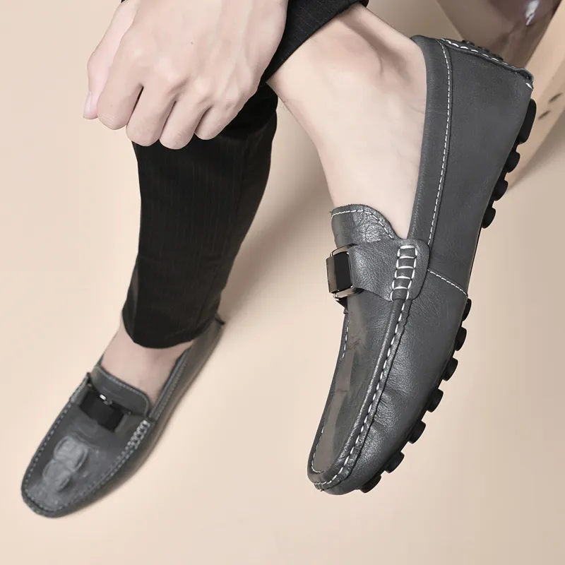 BOLE Gommino Loafers Men Black/White/Blue/Gray-31
