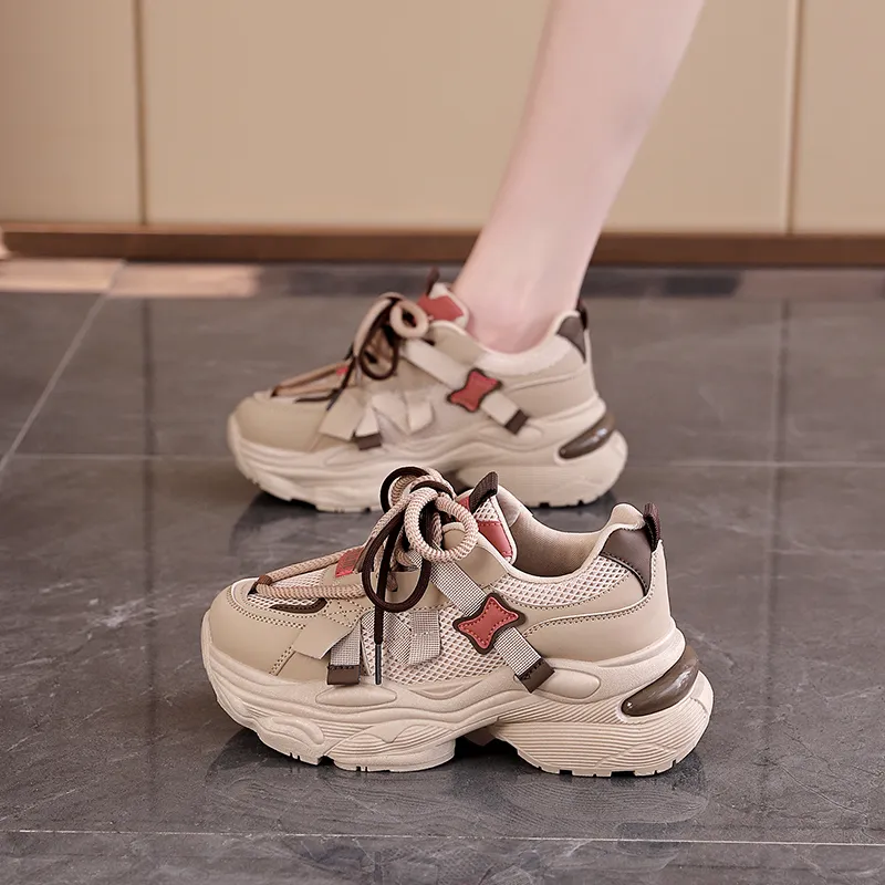 BOLE Slip Resistant And Breathable Low Top Chunky Sneakers Women's-13