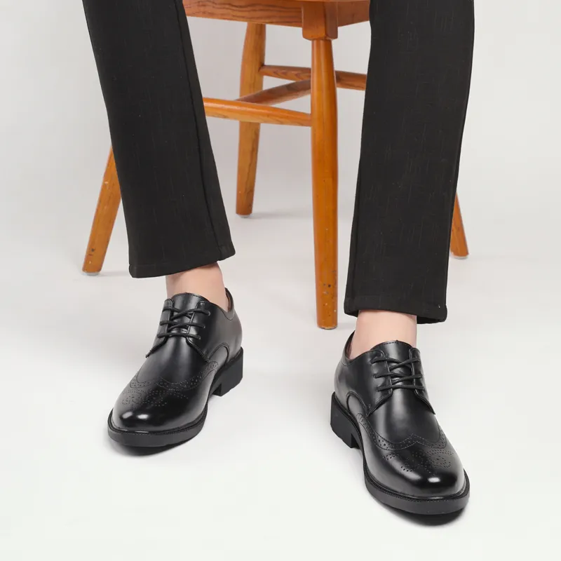 BOLE Dress Shoes Men Low Top Black-7