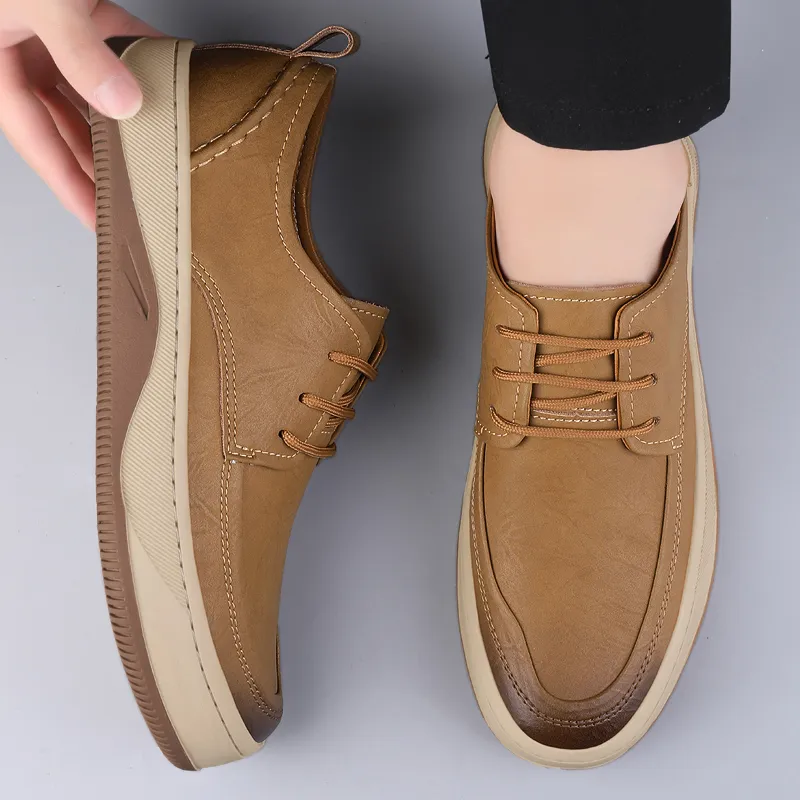 BOLE Men's Casual Shoes Men Low Top Black/Khaki/Brown-8