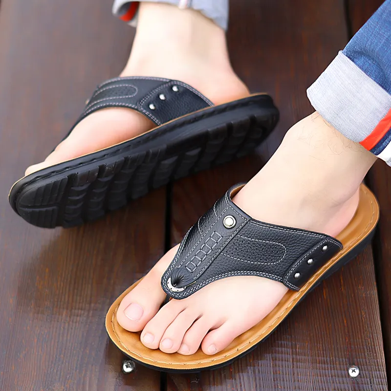 BOLE Abrasion Resistant Slip Resistant Flip Flops Men's-4