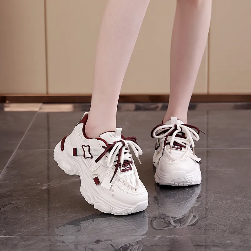 BOLE Slip Resistant And Breathable Low Top Chunky Sneakers Women's-3