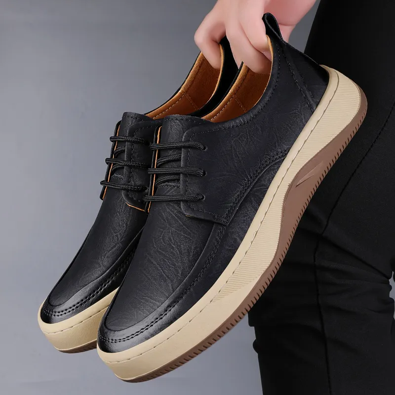BOLE Men's Casual Shoes Men Low Top Black/Khaki/Brown-1