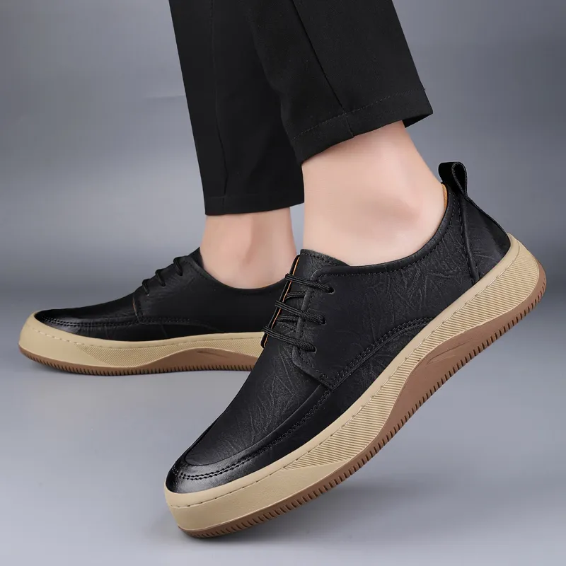 BOLE Men's Casual Shoes Men Low Top Black/Khaki/Brown-3
