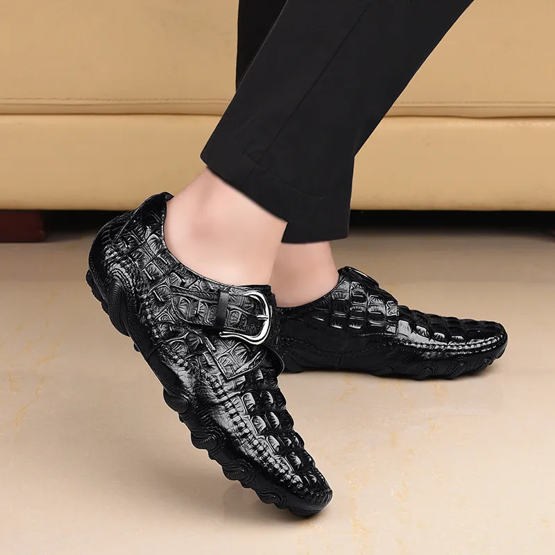 BOLE Gommino Loafers Men Black/Red-7