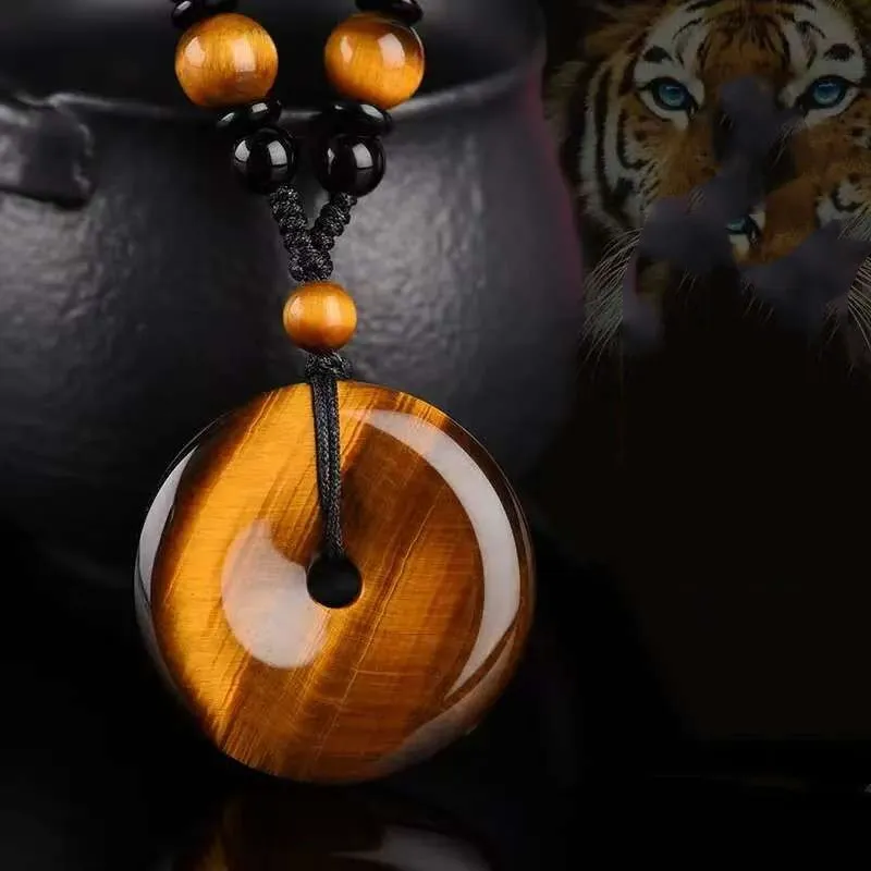 Sweet Kisses Tiger's Eye Stone Auspicious Necklace Unisex-1