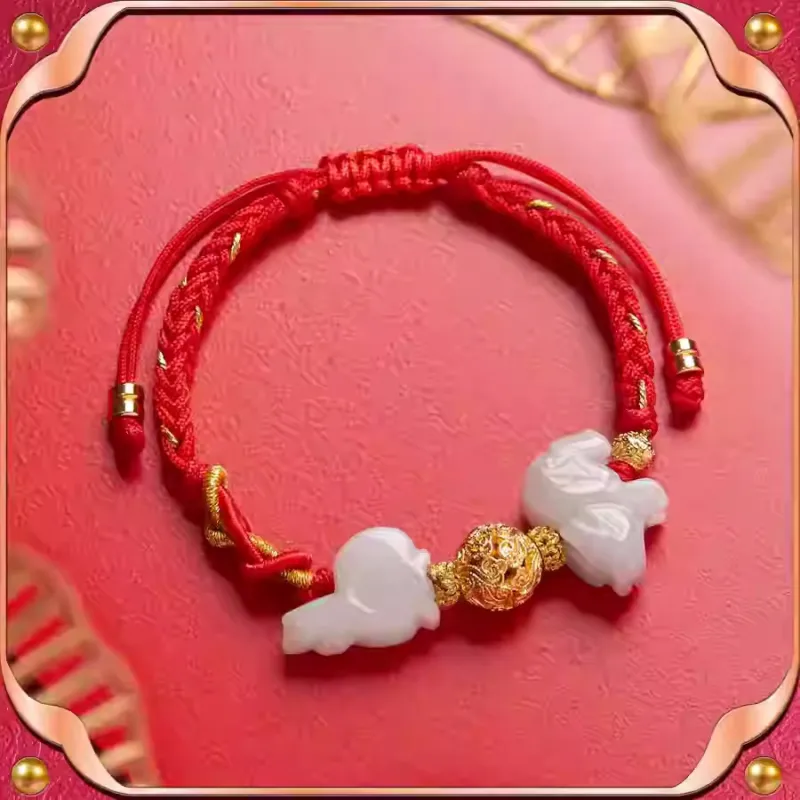 Sweet Kisses Glutinous Jade Bracelets Unisex-3