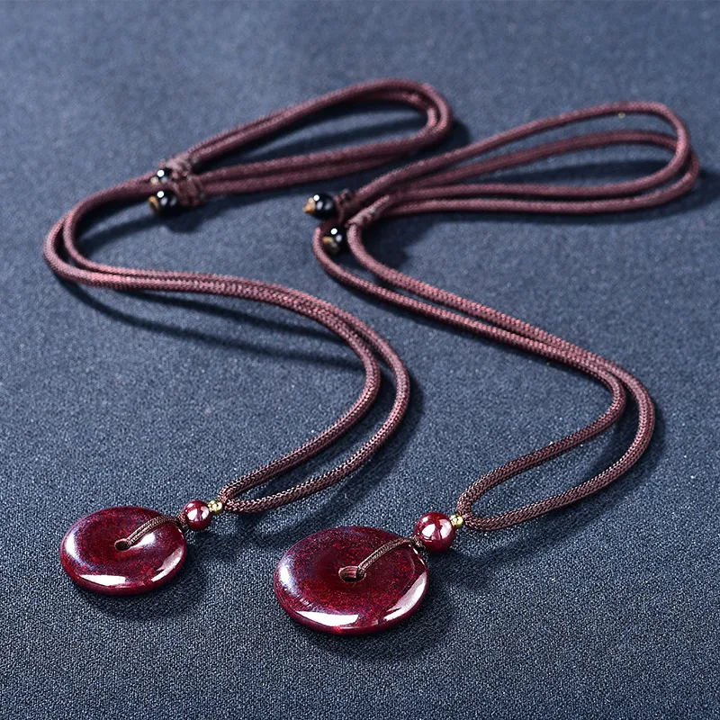 Sweet Kisses Cinnabar Jade Necklaces Unisex-3