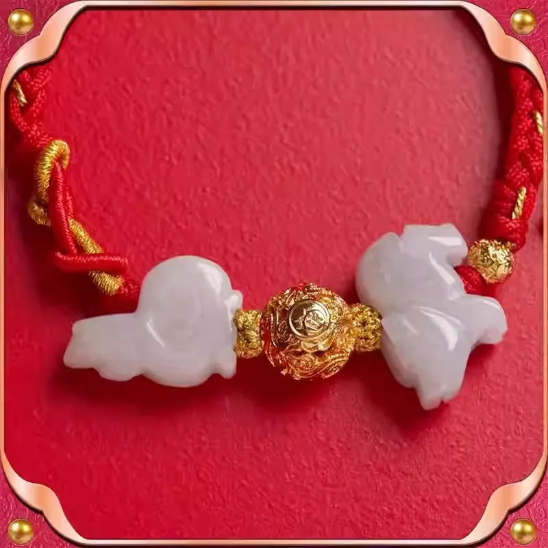 Sweet Kisses Glutinous Jade Bracelets Unisex-1