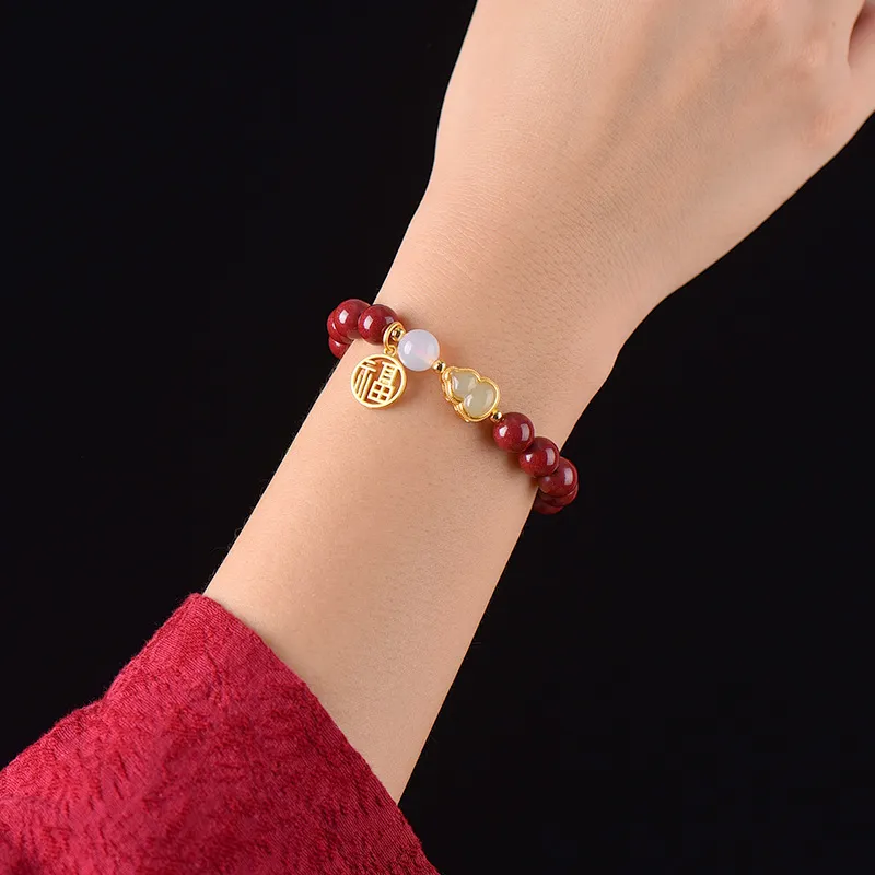 Sweet Kisses Cinnabar Jade Bracelets Unisex-3