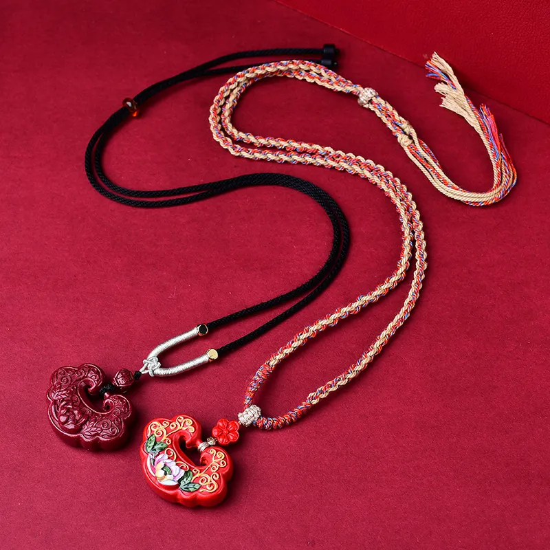 Sweet Kisses Reconstructed Cinnabar Necklaces Unisex-1