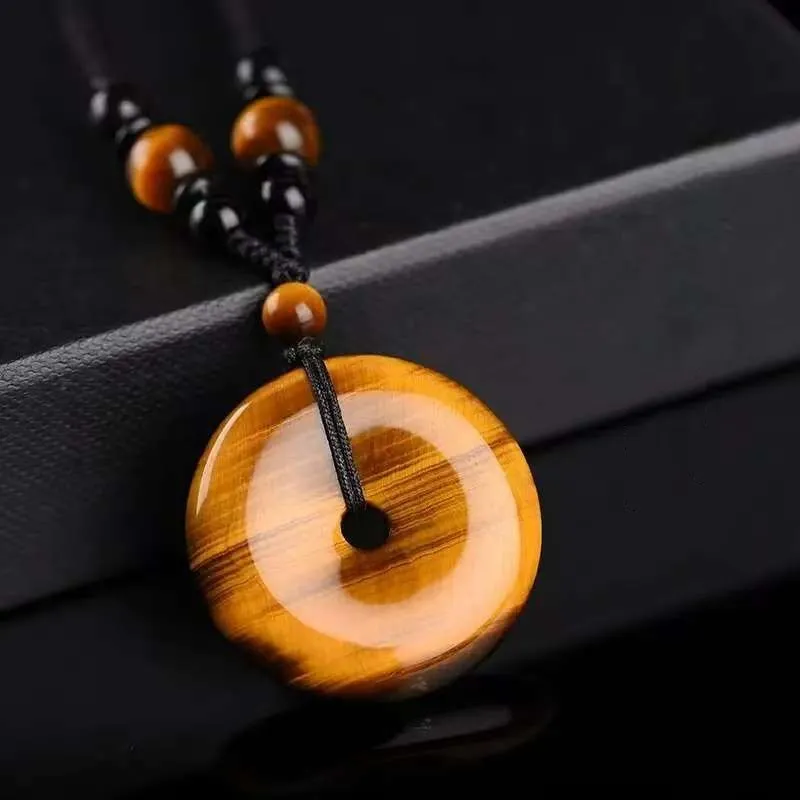 Sweet Kisses Tiger's Eye Stone Auspicious Necklace Unisex-2