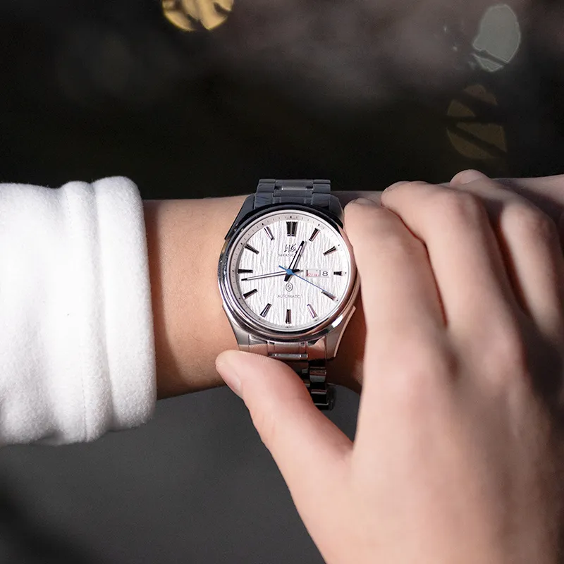 SHANGHAI Architect Collection Automatic Mechanical Movement Stainless Steel Watchband Watch Men's Watches White Dial-2