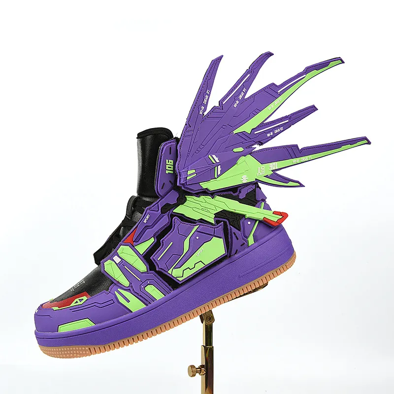 HERR TIGER Slip-Resistant Breathable High-Top Skateboard Shoes Unisex-9