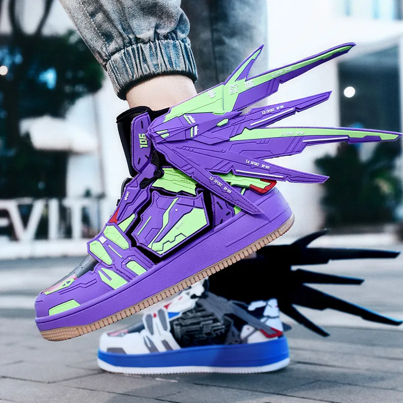 HERR TIGER Slip-Resistant Breathable High-Top Skateboard Shoes Unisex-17