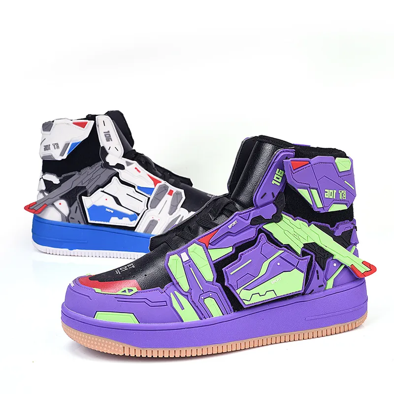 HERR TIGER Slip-Resistant Breathable High-Top Skateboard Shoes Unisex-16