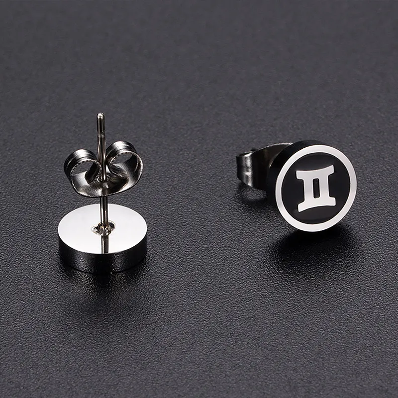 FANSHINER Titanium Steel Stud Earrings Men's-3