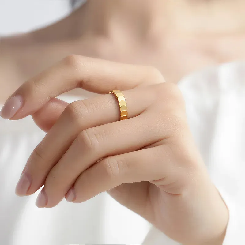 FANSHINER 18K Gold Rings Unisex-3