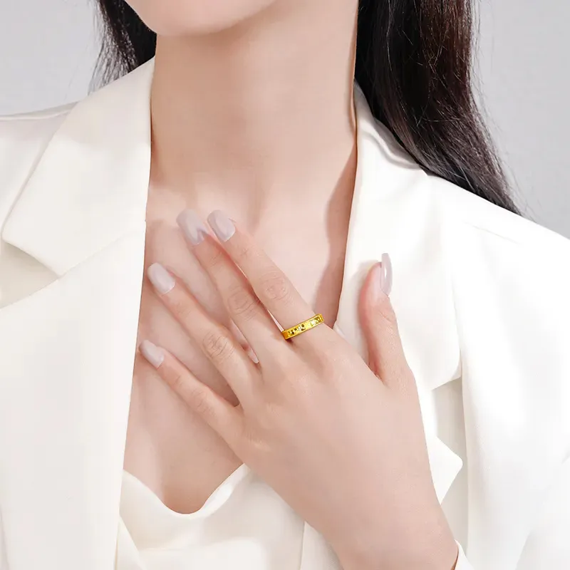 FANSHINER 18K Gold/Copper Alloy Surface Gold Plated Rings Unisex-2