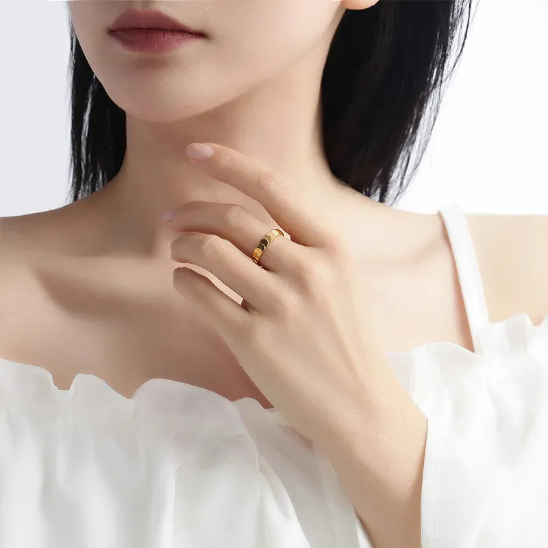 FANSHINER 18K Gold Rings Unisex-2