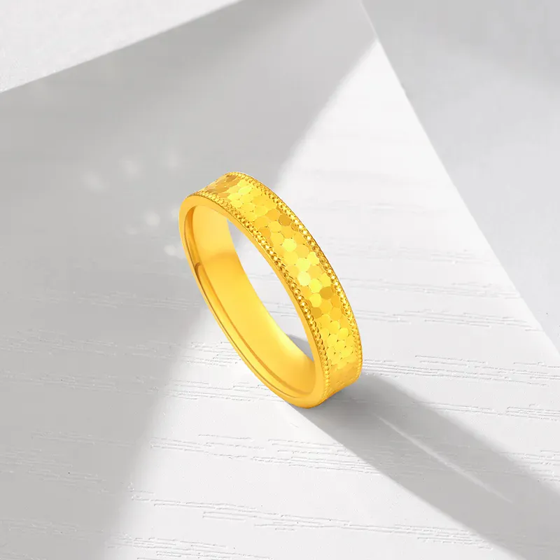 FANSHINER 18K Gold/Copper Alloy Surface Gold Plated Rings Unisex-1