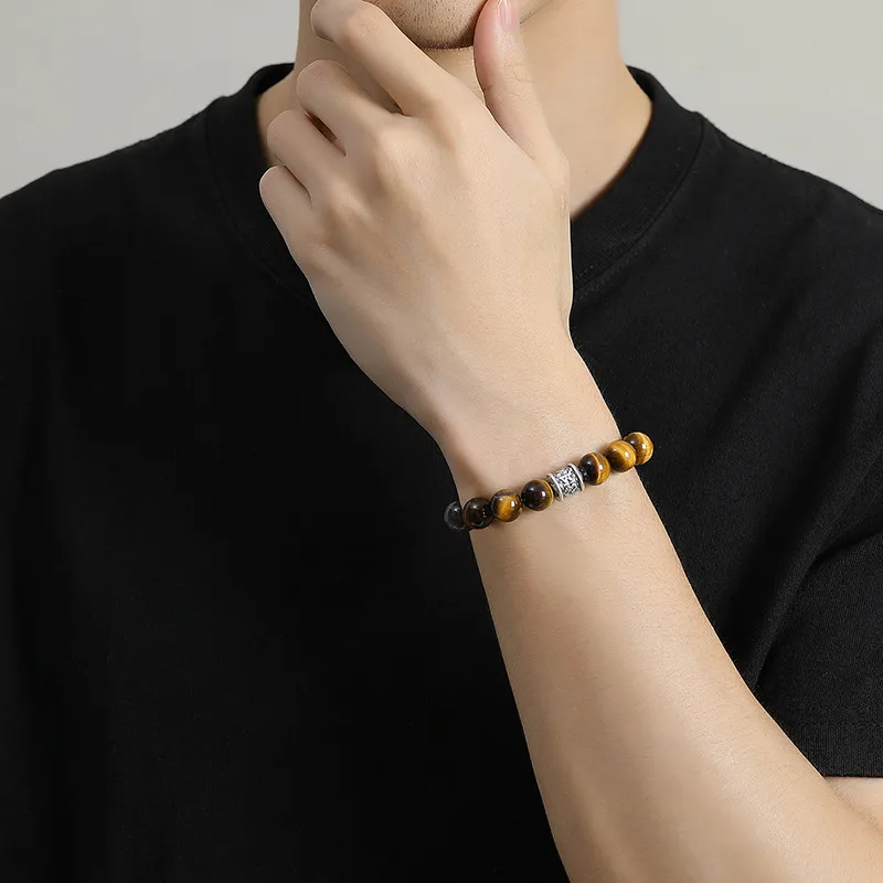 FANSHINER Tiger's Eye Stone Bracelets Men's-5