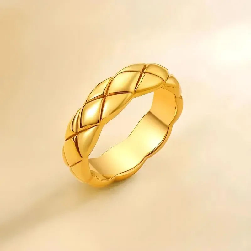 FANSHINER Alloy Surface Gold Plated Rings Unisex-1