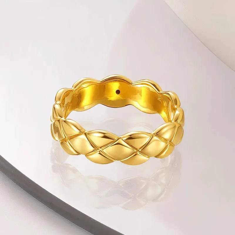 FANSHINER Alloy Surface Gold Plated Rings Unisex-2