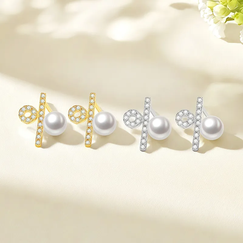 FANSHINER Pearl Stud Earrings Women's-2
