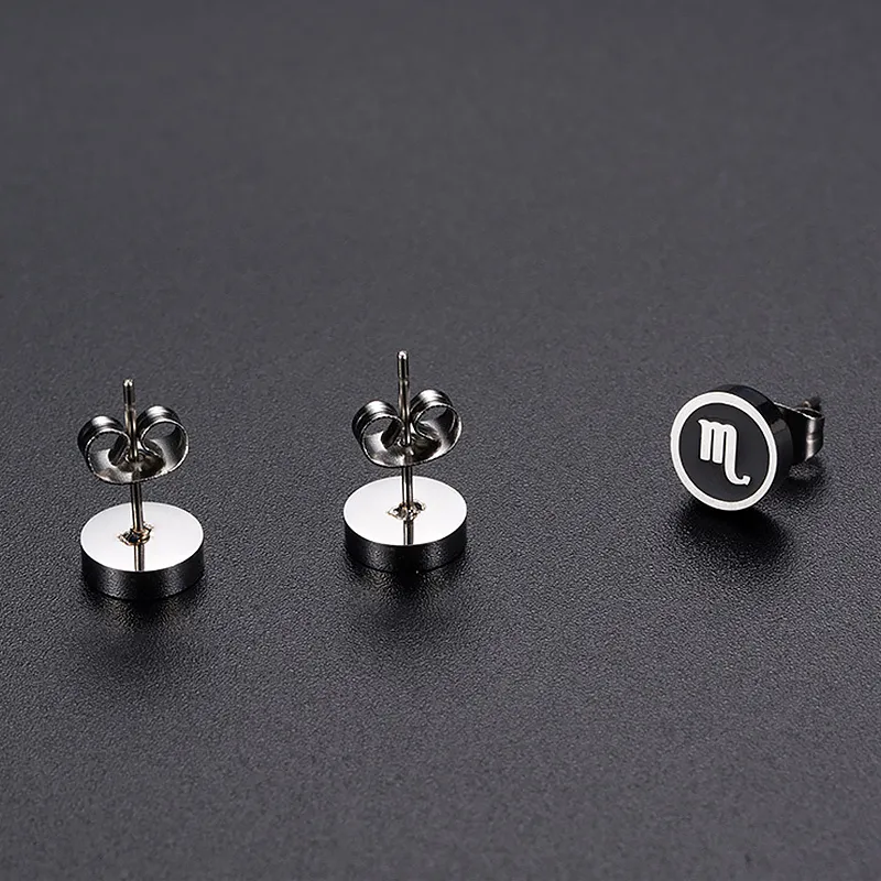 FANSHINER Titanium Steel Stud Earrings Men's-4