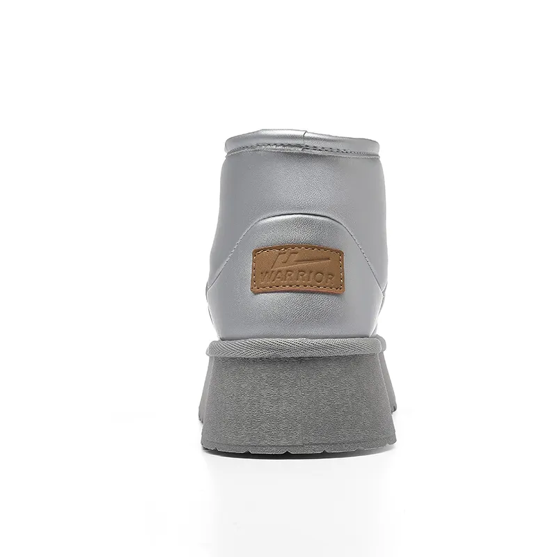 Warrior Warm Anti Slip And Wear Resistant Short Snow Boots Women's Silver-3