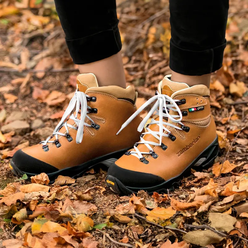 Zambella Cushioned Slip-Resistant Waterproof And Breathable Support Mid-Top Trekking Shoes Women's Camel-4