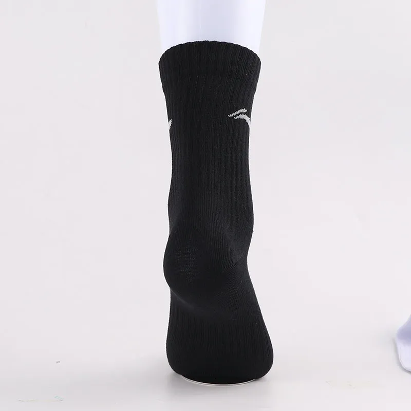 LiNing Mid Calf Socks Unisex 3 Pack Black White Gray-5