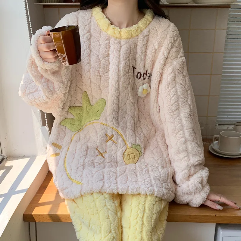 OEING Pajama Set Women's Yellow-2