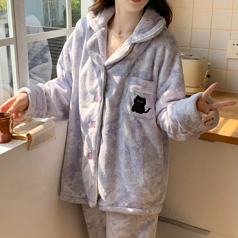 OEING Pajama Set Women's Purple-2
